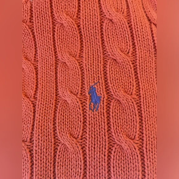 Orange Ralph Lauren Cable Knit Sweater - Picture 2 of 6